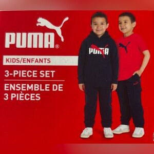 puma Boys 3 Piece Track Set - .  cargo track pants, tee and sweatshirt